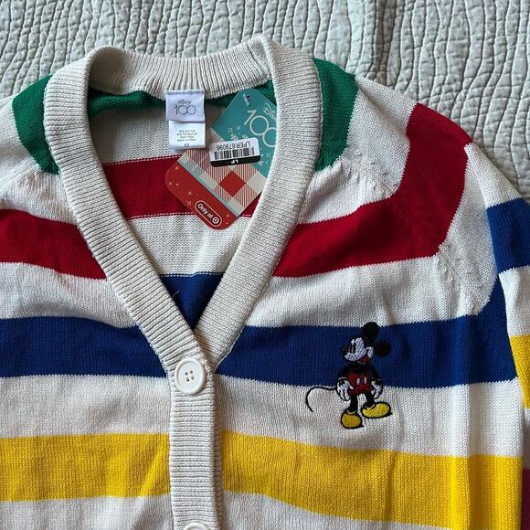 Disney 100 Striped Graphic Cardigan Women's Size XS Target NWT - Picture 3 of 9